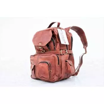 Кожаный рюкзак Школьный рюкзак Колледж Сумка для ноутбука Треккинг Путешествия Пеший туризм Кожаный рюкзак Женский персонализированный рюкзак Большой рюкзак в подарок 17 x 11 x 11 in коричневый