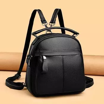 Кожаный рюкзак Tide Anti-Theft Double Backpack для женщин Oblique Span Bag для путешествий на открытом воздухе серый