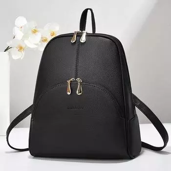 Кожаный рюкзак, женская сумка, модный повседневный рюкзак, женская дорожная универсальная сумка чёрный
