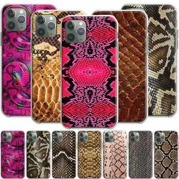 Кожаный силиконовый чехол со змеиным принтом для Apple iPhone 12 Mini 11 Pro SE XS X XR Max 8 7 6S 6 Plus 5S for Iphone 11 aero синий