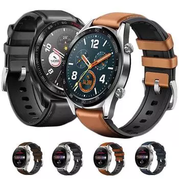 Кожаный силиконовый ремешок 22 мм для часов HUAWEI GT GT3 GT2 Pro, 46 мм, ремешок для часов 3 4 Pro, браслет Huawei GT2 GT3 GT4, 46 мм, ремешок для часов