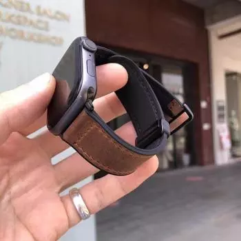 Кожаный+силиконовый ремешок для Apple Watch Band 49 мм 44 мм 45 мм 41 мм 46 мм 40 42 мм Магнитный браслет iwatch Series 10 9 8 SE 7 Ultra 2 38mm 40mm 41mm