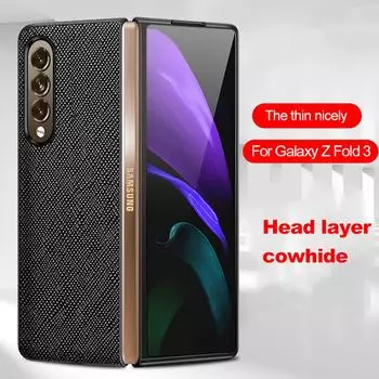 Кожаный складной чехол-экран для Samsung Galaxy Z Fold 2 3 4 5g, чехол для телефона с крестообразным рисунком, защитный чехол для Samsung For Galaxy Z Fold 2