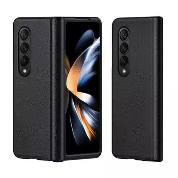 Кожаный складной чехол для Samsung Galaxy Z Fold 4 5g, защитный чехол на петлях, кожаный тонкий противоударный чехол для телефона, защитный чехол Samsung Z Fold 4 фиолетовый