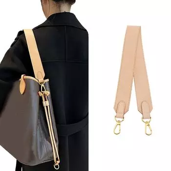 Кожаный сменный широкий плечевой ремень для сумки Vachetta Neverfull [jiesinlov] (Абрикос - ширина 3,8 см и длина 65 см)
