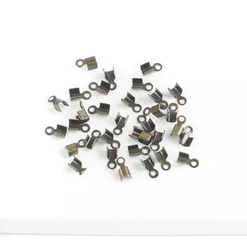 Кожаный веревочный зажим Зажим Зажим для лески Пряжка для сумки с язычком Пряжка для браслета Материал для ювелирных изделий DIY Аксессуары для ювелирных изделий для ожерелья 6Mm (100pcs)