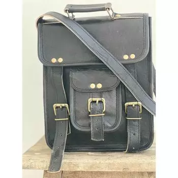 Кожаный винтажный кошелек на плечо 12 дюймов, сумка-мессенджер, женская сумка для ноутбука, новая сумка 12 x 9 x 4 in чёрный