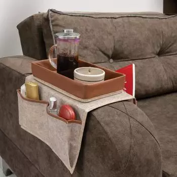 Кожаный войлочный органайзер для краев сиденья, 50x27x31см