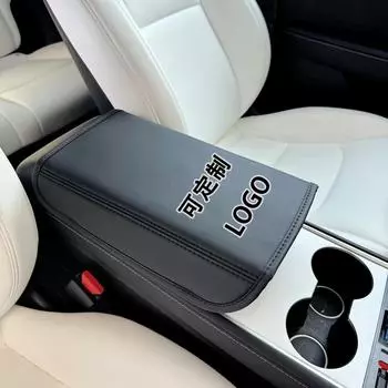Кожаный защитный чехол и накладка на подлокотник Tesla Model 3/Y Tesla embossed model