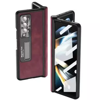 Кожаный защитный чехол с подставкой для всего тела для Samsung Galaxy Z Fold4 5g Fold 4 Fold3 Fold 3 Zfold4 противоударный стеклянный пленочный чехол for Samsung Z Fold 4 зелёный