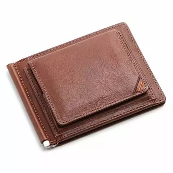 Кожаный зажим для денег Craftsman Dualline из натуральной кожи Tochigi, кошелек для монет, ножницы для купюр DU008 BR для мужчин (Кафе Браун)