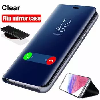 Кожаный зеркальный раскладной чехол для телефона Samsung Galaxy A53 5G противоударный чехол Samsung Galaxy A53 5G серебряный