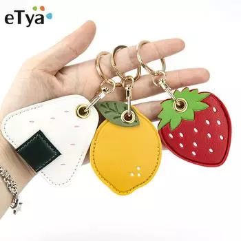 Кожаный женский чехол для карт доступа, держатель для визитных карточек, мини-кошелек для удостоверений личности, кошелек для монет для девочек, брелок для ключей, брелок для карт, карман для карт