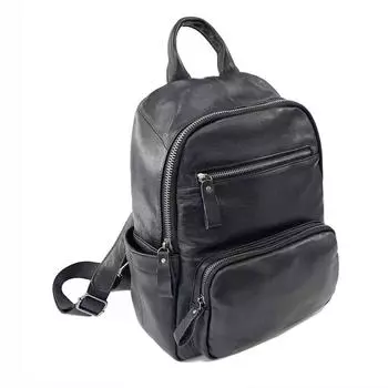 Кожаный женский рюкзак модный рюкзак черный мягкий воловья кожа дорожный рюкзак доставка чёрный