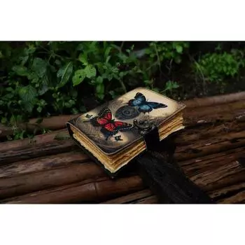 кожаный журнал Бабочка Кожаный блокнот для записей Скетчбук пустая книга заклинаний книга стихов Книга путешествий для мужчин и женщин Подарок 7 x 5 in