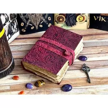 кожаный журнал Блокноты из натуральной кожи для женщин - Красивый журнал для книги эскизов, Книга для путешествий, Книга заклинаний с чистыми страницами 7 x 5 in