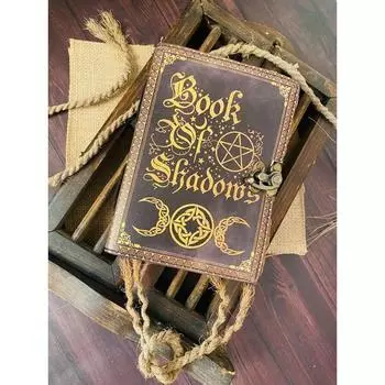 Кожаный журнал Book OF Shadows - Журнал с кожаным принтом Тройной лунной богини 7 x 5 in