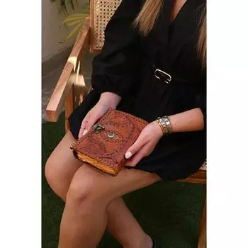 Кожаный журнал - Бумага ручной работы с рваным краем, Кожаный журнал Хокус-покус , Журналы ручной работы, Книга ручной работы, Ежедневник 7 x 5 in