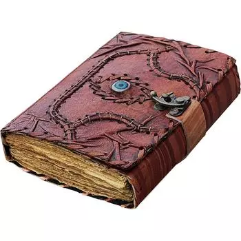 Кожаный журнал Deckle Edge Paper Гримуар «Третий глаз» Фокус-покус Книга заклинаний Старинный кожаный журнал Книга теней Викканский блокнот 7 x 5 in