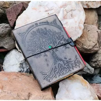 Кожаный журнал «Дерево жизни», блокнот, дневник о дереве, подарок любителю природы, журнал из декеля, Honey Bee, Love, бирюзовый камень 8 x 6 in