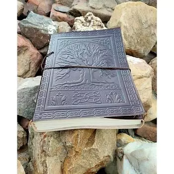 Кожаный журнал «Дерево жизни», «Древо жизни», «Блокнот», «Кожаный дневник», «Журнал сновидений», «Большой журнал», «Личный дневник», «Кожа», «Книга заклинаний», «Подарок» 10 x 7 in коричневый