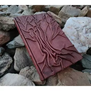 Кожаный журнал «Дерево жизни», смятый вручную, большой журнал с эскизными листами, дерево, кожа, «Дерево жизни», подарок, природа, дневник 10 x 7 in коричневый