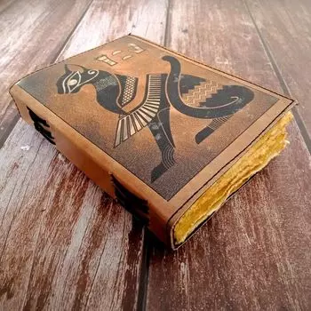 Кожаный журнал дизайн египетская кошка кожаный дневник кожаный блокнот кожаный скетчбук журнал для путешествий журнал для записей журнал ручной работы подарок. 10 x 7 in