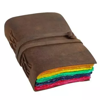 Кожаный журнал для вырезок Junk Fantasy Journal для женщин и мужчин, 250 красочных 7 x 5 in коричневый