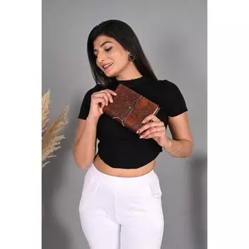 Кожаный журнал Древо Жизни, 6X8 дюймов, Обложка с тиснением Древо Жизни, Подарок-журнал для мужчин и женщин (200 страниц, коричневый) 6 x 8 in коричневый