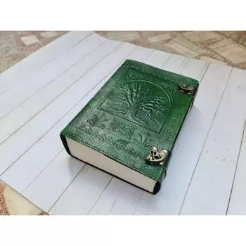Кожаный журнал «Древо жизни», блокнот на 600 страниц, журнал книги теней, журнал в кожаном переплете, журнал-гримуар, рождественский подарок 13 x 10 in (300 Pages)