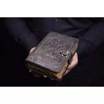 кожаный журнал Древо жизни - блокноты из натуральной кожи для женщин. ( 100 страниц ) 7 x 5 in
