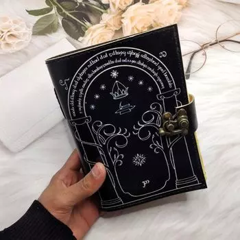 Кожаный журнал Дверь в течение Печатный кожаный дневник, Блокнот, Путевой дневник, Альбом для эскизов, Дневник писателя, Дневник сновидений Персонализированный подарок. 7 x 5 in