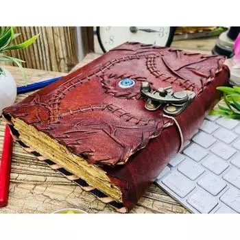 Кожаный журнал Hocus Pocus Eye, старинный антикварный альбом для рисования с краями Deckle 7 x 5 in коричневый