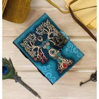 Кожаный журнал колдовства Гримуар Книга теней Книги заклинаний Исцеляющая чакра 7 x 5 in