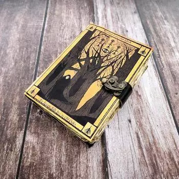 Кожаный журнал, Кожаный дневник, Блокнот, Скетчбук со страницами ручной работы, Дневник сновидений, Персонализированный подарок, Подарок на Хэллоуин, Журналы для записей. 7 x 5 in