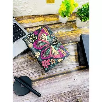 Кожаный журнал Кожаный дневник с принтом бабочки, Свадебный подарок, Блокнот, Кожаный скетчбук с рваными страницами, Дневник сновидений, 7 x 5 in