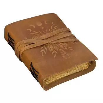 Кожаный журнал Luna Moth на заказ, бесплатная персонализация, 5 x 7 дюймов, без подкладки 7 x 5 in коричневый