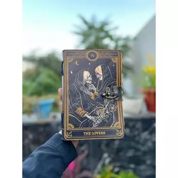 Кожаный журнал ручной работы для мужчин и женщин, Книга заклинаний, Кожаный журнал, бумага Deckle Edge, Блокнот Таро Влюбленных, Журнал путешествий, подарок 5 x 7 in
