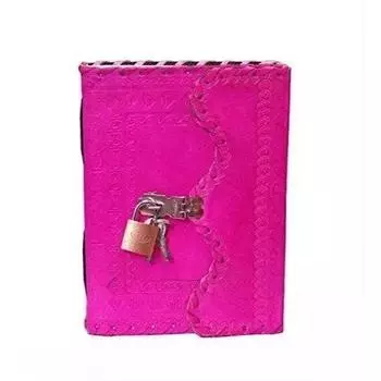 Кожаный журнал ручной работы Винтажный личный красивый журнал ручной работы в кожаном переплете 7 X 5 розовый