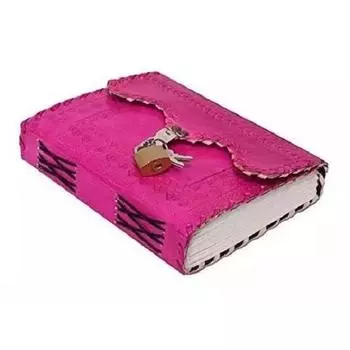 Кожаный журнал ручной работы Винтажный личный красивый журнал ручной работы в кожаном переплете 7 x 5 in розовый