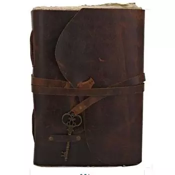 кожаный журнал с ключом Антикварный кожаный журнал винтажный кожаный журнал Deckle 7 x 5 in коричневый