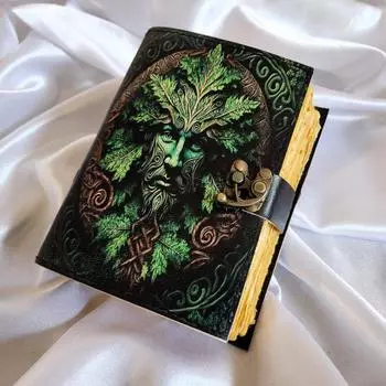 Кожаный журнал с принтом лица Дерева, Блокнот, скетчбук, Кожаный дневник, Журнал для записей с деккельными страницами, Журнал сновидений, Персонализированный подарок. 7 x 5 in