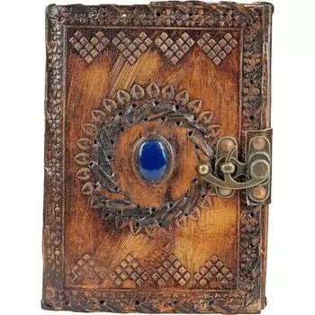 Кожаный журнал с застежкой Журнал с драгоценными камнями Блокнот для письма Пустой блокнот Блокнот ручной работы Чакра Журнал Дневник 7 x 5 in коричневый