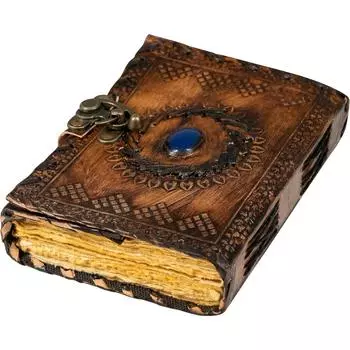 Кожаный журнал с застежкой Журнал с драгоценными камнями Блокнот для письма Пустой блокнот Блокнот ручной работы Чакра Журнал Дневник 7 x 5 in коричневый