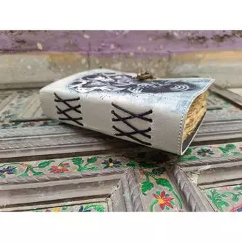 Кожаный журнал, Тройная Богиня Луны, Журналы для взрослых, кожаный журнал с цветной печатью, книга теней, кожаный гримуар, защитный символ 7 x 5 in