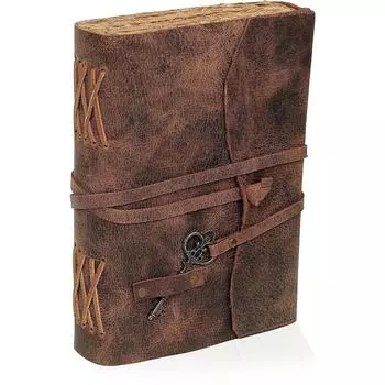 Кожаный журнал - Журнал ручной работы в кожаном переплете с необрезной бумагой для дневников мужчин и женщин - Кожаный альбом для рисования 5 x 7 in коричневый