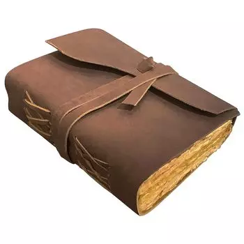 Кожаный журнал - Журнал в кожаном переплете - Антикварная бумага ручной работы с краями Deckle Edge - Кожаный альбом для рисования - Журнал Книги теней 7 x 5 in коричневый