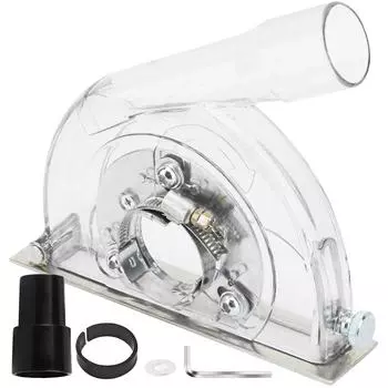 Кожух для шлифования Пылеудаляющий кожух для резки 4 5 Профессиональный защитный кожух для угловой шлифовальной машины с насадками Прозрачный Прочный прозрачный