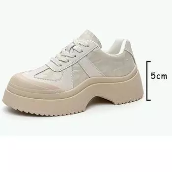 Koznoy 5 см лакированная ткань замша коровья натуральная кожа удобные женские весенние массивные кроссовки женская платформа вулканизированная осенняя обувь 35 чёрный