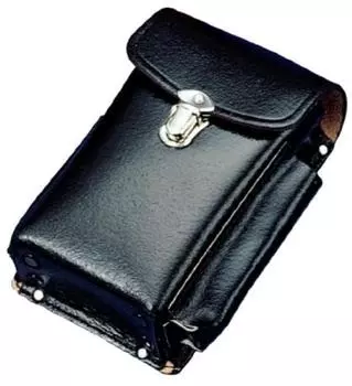 KOZUCHI Black leather parts case with pen and cutter holder PC-09